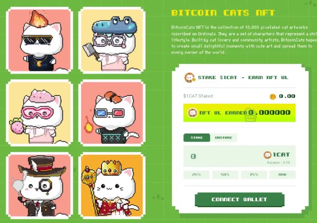 Bitcoin Cats (1CAT) ：比特币生态+GameFi+NFT